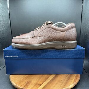 SAS Bout Time Brown Leather Men's Size 12 N Shoes Moc Toe Comfort Loafers